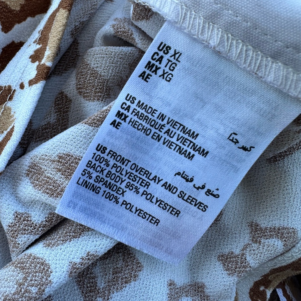 Charter Club Cream and Brown Leopard Print Peasant Blouse - Picture 9 of 9